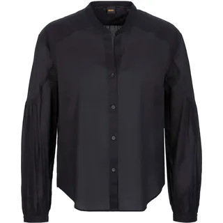 BOSS ORANGE Klassische Bluse »Berday Premium Damenmode« mit Ballonärmeln, schwarz