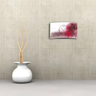 Digital Designer Art abstrakt pink Designer Wanduhr modernes Wanduhren Design leise kein ticken DIXTIME 3D-0390 - Rosa