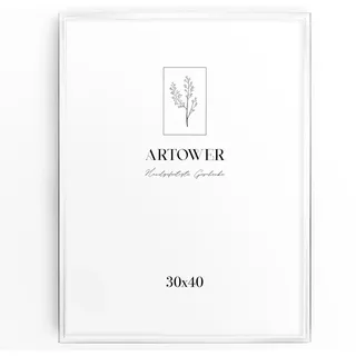 Artower® Bilderrahmen Weiß Metall Dünner Rahmen für 30 x 40 cm | Posterrahmen Groß Collage | Picture Frame Metal 30x40 cm | Aluminium Schmal Bilderrahmen | White Poster Rahmen