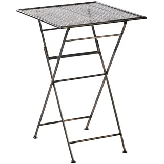 Beliani Bormio Bartisch 60 x 60 x 90 cm Schwarz/Gold