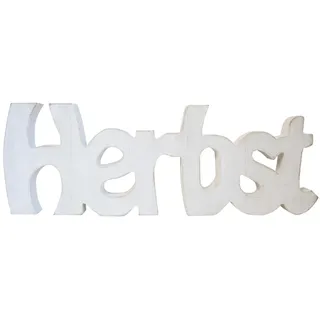 Heitmann Deco Holz-Schriftzug „Herbst“ in Weiß – Deko-Aufsteller für Herbst (31 cm), aus Holz, als Tisch- & Fensterdeko