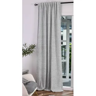 Gardinenbox Vorhang Chenille Vorhang Bouclé-Struktur HxB 245x140 cm Weiß Schwarz »Montana« Multiband-Aufhängung Pflegeleicht, 2023330