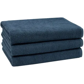 ZOLLNER Duschtuchset 70 x 140 cm dunkelblau 3 St.
