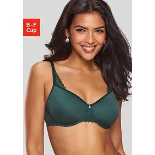 Minimizer-BH LASCANA, Damen, Gr. 70, Cup B, grün (tannengrün), Microtouch, Obermaterial: 87% Polyamid, 13% Elasthan, BHs Minimizer-BH, mit Spacer-Schalen und Bügel – auch ideal für große Größen, Sommer