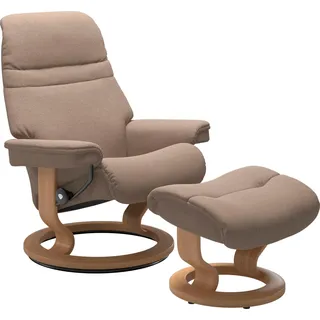 Stressless Stressless® Relaxsessel »Sunrise«, (Set, Relaxsessel mit Hocker), mit Classic Base, Größe S, Gestell Eiche beige