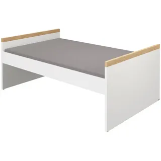 Paidi Bett , Weiß, Silbereichenfarben , Holzwerkstoff , Höhe ca. 15 cm , 90x200 cm , Blauer Engel, Goldenes M , in verschiedenen Holzdekoren erhältlich, in verschiedenen Größen erhältlich, für Lattenrost geeignet , Schlafzimmer, Betten, Einzelbetten