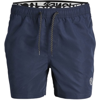 JACK & JONES Herren Badehose Badeshort JPSTFIJI S M L XL XXL Schwarz Blau Rot, Größe:L, Farbe:Navy Blazer SOLID 12227254