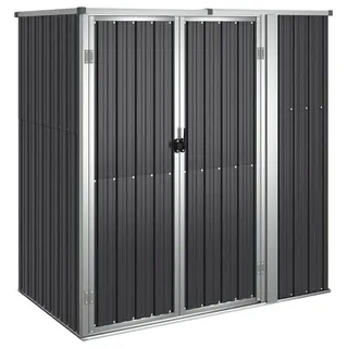 Gartenhaus - Geräteschuppen 161x89x161 cm - Verzinkter Stahl - Wasserdicht - Aufbewahrung für Werkzeuge und Gartengeräte - Schwarz