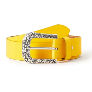 MGM Damen Gürtel Floral, Gr. 80 cm, Gelb (Gelb-asi 3)