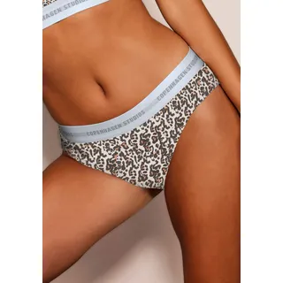 Copenhagen Studios Bikinislip mit elastischem Logobund, braun, gemustert