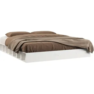 vidaXL Massivholzbett Weiß 200x200 cm - Weiß