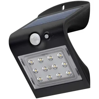 goobay LED-Solar-Wandleuchte mit Bewegungsmelder, 1,5 W, Schwarz