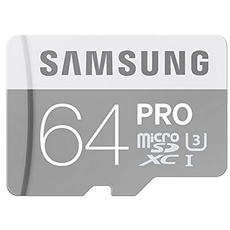 Samsung PRO Plus Micro SDXC 64GB bis zu 90MB/s lesen, bis zu 80MB/s schreiben, Class 10 Speicherkarte (inkl. SD Adapter), grau/weiß
