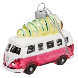 C+ VOLKSWAGEN VW T1 Weihnachtsbaumkugel, Christbaumschmuck ORIGINAL ROT