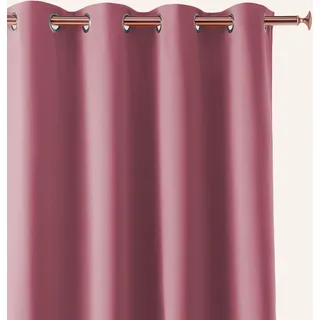 ROOM99 Vorhang mit Silberen Ösen Aura 140 x 300 cm Breite x Höhe Verdunkelung Schiebegardinen Deko Modern Curtain Gardine Wohnzimmer Schlafzimmer Rosa, 1 Stück