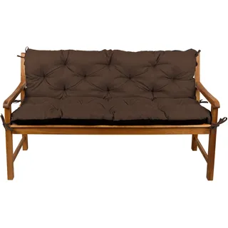 Gutekissen® Bankkissen, Sitzkissen, Rückenlehnen, Gartenkissen, Steppkissen, Doppelkissen, Sitzmöbel, Sitzbank-Kissen, Gartenschaukel, Gartenmöbel Law (180cmx50cmx50cm, Braun)