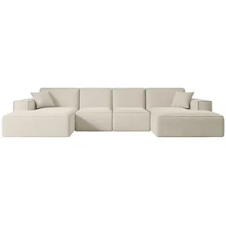 altdecor Ecksofa in U-Form Corner Sofa Bett Eckcouch Couch L-Form Wohnlandschaft Sierra-U - 349x169x80 cm Beige - - Beige, Braun