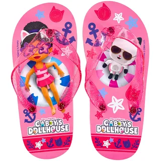 Gabby's Doll House Zehentrenner für Mädchen, Flip-Flops Gabby Pandy Paws Sandalen, Geschenk für Mädchen, Größe EU 27/28