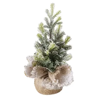 Boltze Home Weihnachtsbaum verschneit H22cm - Braun