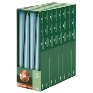 Bolsius Essentials – Glatte Spitzkerzen - Blau Metallic - 24,5 cm - 32 Stück - Dekorative Kerzen – Ohne Palmöl