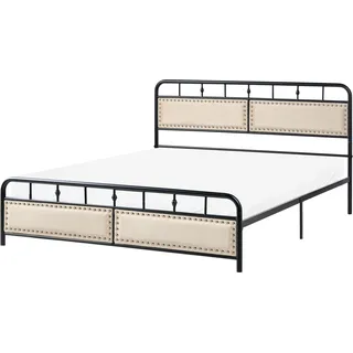 Beliani 160 x 200 cm Schwarz Beige