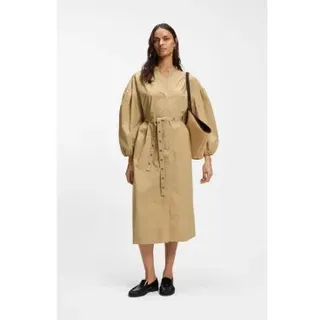 BOSS für Damen. 50559266 Braunes Dellys-Kleid (40), Lässig, Baumwolle, Klassisch, Langarm