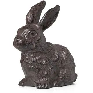 moritz Dekofigur Hase aus Gusseisen braun Antik-Look - Gartendeko Osterhase wetterfest für draußen - dekorative Hasenfigur als Tierfigur für Garten Terrasse Balkon ca. 22x11x22 cm - Braun