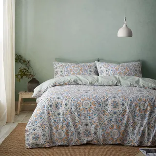 Pineapple Elephant Safiya Mandala-Bettwäsche-Set mit Kissenbezügen, wendbar, für Super-King-Size-Bett, Grün