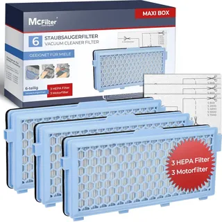 McFilter I 3 HEPA Filter & 10 Staubsaugerbeutel für Miele Staubsauger GN S2, S4 S5 S6 S8 Series, Compact C1 C2, Complete C2, C3 (blue 2filter+10beutel+2filter)