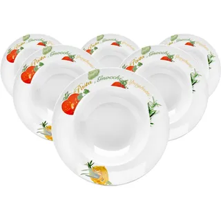 VAN WELL Pastateller Milano 27 cm bunt 6er Set