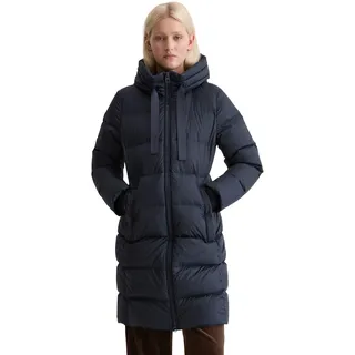 Daunenmantel MARC O'POLO, Damen, Gr. 32, blau (tiefblau sea), Web, Obermaterial: 100% Polyester, Basic schmal, Mäntel Daunenmantel, mit hochwertiger Verarbeitung und vielen Details