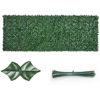 VEVOR Sichtschutzzaun aus Efeu, 1500 x 2490 mm, Sichtschutz, Efeuzaun mit Netzgeweberückseite und verstärkter Verbindung, künstliche Hecken mit Weinblättern als Dekoration für Garten, Hof, Balkon