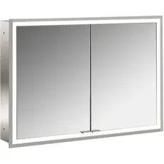 Emco asis prime Lichtspiegelschrank, Unterputzmodell, 2 Türen, 1000mm, Ausführung: Glasrückwand weiß