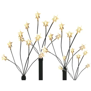 Spetebo LED Garten Leuchtstäbe Stern - Batterie/Timer - 4er Set mit 24 LED - Gartenstecker Balkon Weihnachts Deko Außen