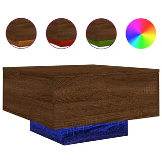 vidaXL Couchtisch mit LED-Leuchten Braun Eichen-Optik 55x55x31 cm - Braun