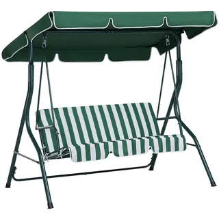 Beliani Hollywoodschaukel, grün Weiss 118x174x147