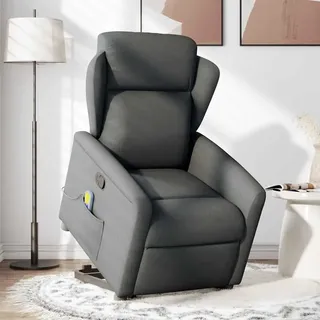 vidaXL Massagesessel mit Aufstehhilfe Dunkelgrau Stoff - Grau