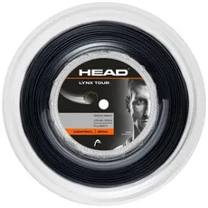 HEAD Unisex-Adult Lynx Tour Rolle Tennis-Saite, Schwarz, 1.20 mm / 18 g