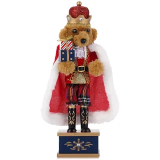 VorFor Nussknacker Figur Puppe,28cm Nussknacker,Weihnachtsdeko Holz,Deko (Der Bärenkönig), Freunde Und Freunde