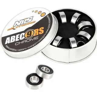 ABEC-9 RS GRAPHIT CHROME KUGELLAGER (8 Stück) METALLVERPACKUNG NILS EXTREME - Grau