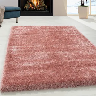 Ayyildiz Teppiche Hochflor-Teppich »BRILLIANT 4200« rechteckig 50 mm Höhe Läufer, auch in rund, Langflor, Shaggy, Wohnzimmer, rosa