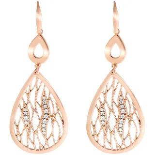 Orphelia Damen-Ohrhänger Ohrschmuck 925 Silber teilvergoldet Zirkonia weiß Brillantschliff-ZO-7188/RG