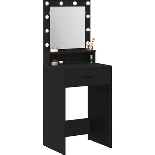 vidaXL Schminktisch mit Regal Schwarz Eichen-Optik 50 x 41 x 135 cm - Schwarz