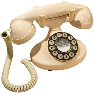 GPO Pearl Klassisches Drucktastentelefon im 20er Jahre Design- Creme