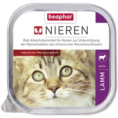 BEAPHAR - Nierendiät Für Katzen - Diätfutter - Reduzierter Phosphorgehalt - Mit Wertvollem Lachsöl - Zur Unterstützung Der Nierenfunktion - Schonkost Für Feinschmecker - 1x 100 g - Lamm