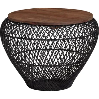 FineBuy Couchtisch FineBuy Sofatisch Rund Metall Ø 60 cm Tisch Stauraum Wohnzimmertisch