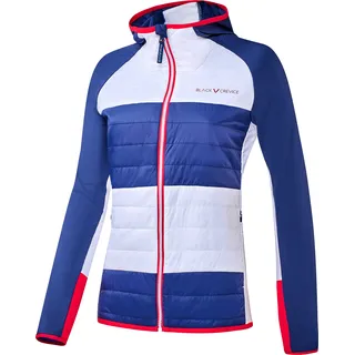 BLACK CREVICE - Damen Hybrid Sportjacke/Fleecejacke | Farbe: Navy/Weiß | Größe: 46 - Blau, Weiß, Rot