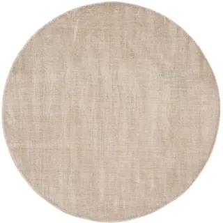 Theko Viskoseteppich Star 190x190 cm , Textil , Uni , Rund , 190x190 cm , Teppiche und Böden, Teppiche, Webteppiche