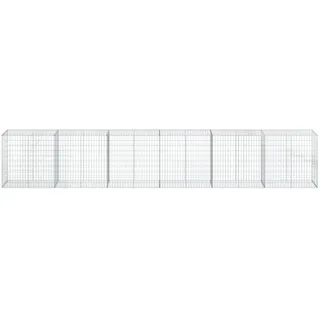 vidaXL Gabione mit Deckel 600x50x100 cm Verzinktes Eisen