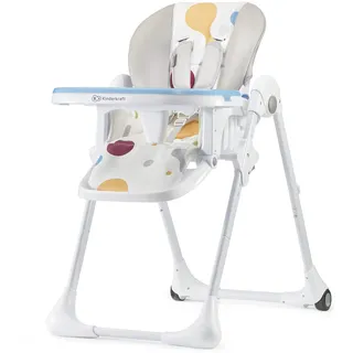 Kinderkraft Hochstuhl YUMMY, Kinderhochstuhl, Babystuhl, Kombihochstuhl, ab den Ersten Lebensmonaten, Fußstütze, Halbliegende Position, Bezug aus PU, Einfach zu Reinigen, Mehrfarben